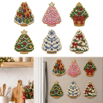 🔥 Hot Sale 🎄✨ DIY Christmas Pearl & Diamond Painting Fridge Magnet Kit – Sparkling Holiday Craft Fun 🧲