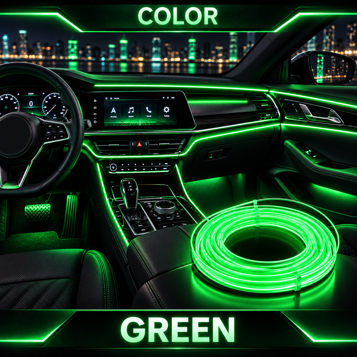 🚗✨ Car Interior LED Strip Lights – Ultra-Slim Ambient Lighting in 9 Colors