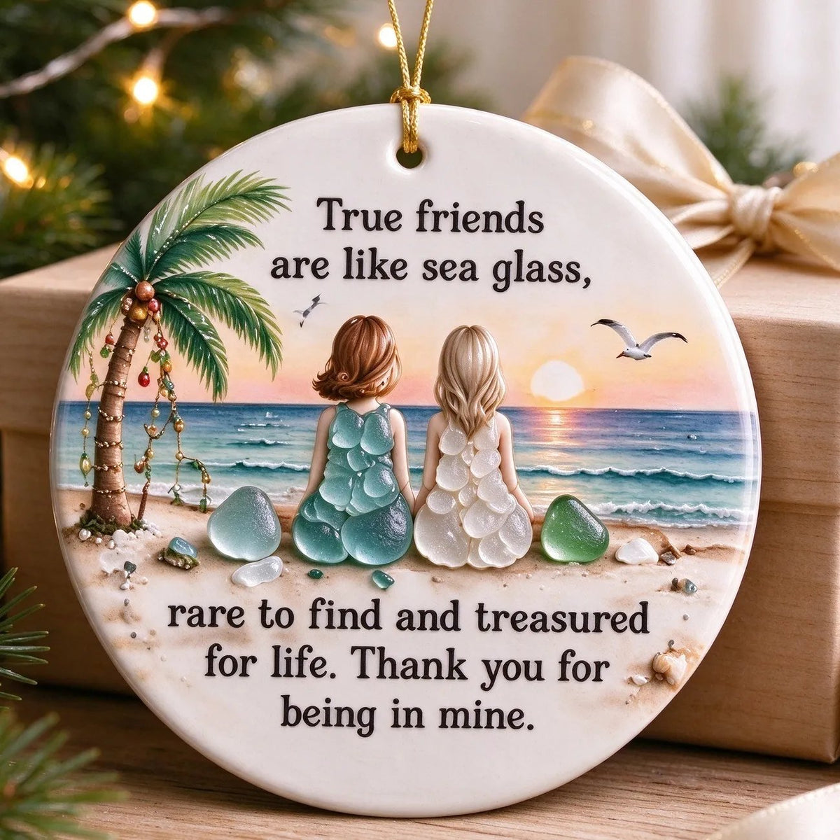 💗Handcrafted True Friendship Sea Glass Gift