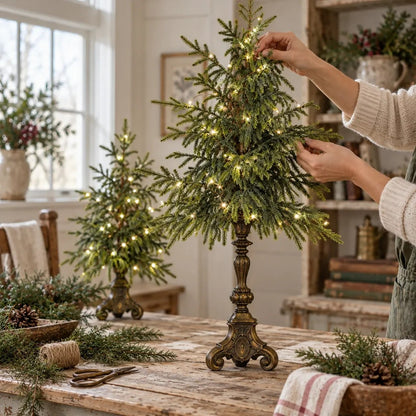 Vintage Lighted Norfolk Pine Trees