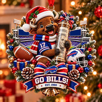 🏈🎄 Football Team Money Surprise Ornament