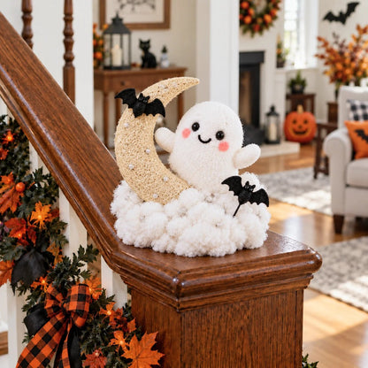 👻Whimsical Halloween Ghost Decor – Cute Staircase & Tabletop Display