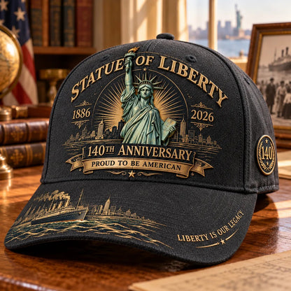 💝LAST DAY 49% OFF - 🗽 Statue of Liberty 140th Anniversary 1886–2026 – Premium Embroidered Heritage Cap | Cotton-Poly Blend • Detailed Embroidery • Adjustable Fit 🇺🇸