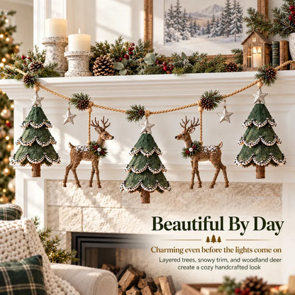 ⏰ LAST DAY 50% OFF - 🦌 Lighted Woodland Christmas Garland