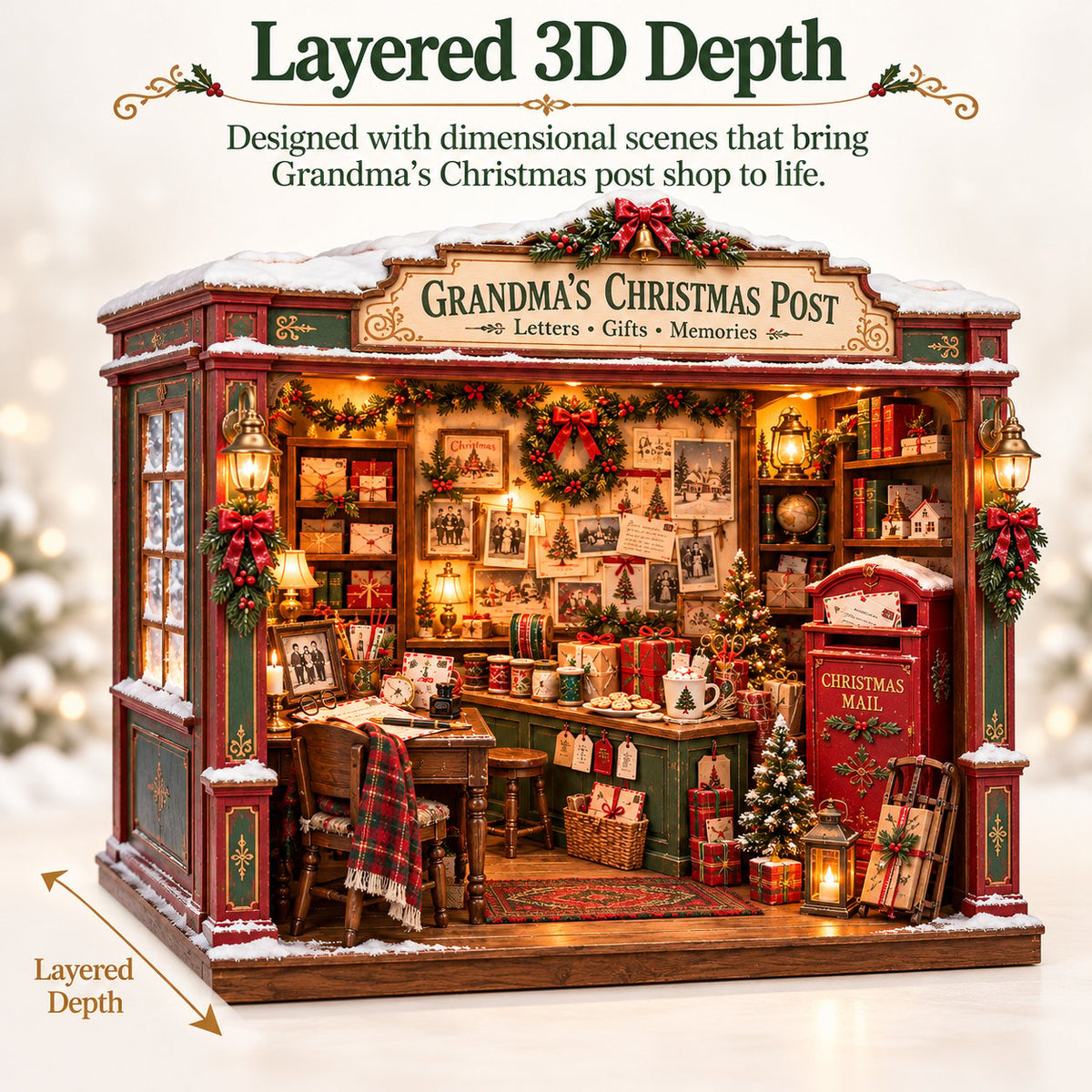 📮 Grandma’s Christmas Post DIY Miniature Kit 🎄 Cozy Vintage Holiday Scene