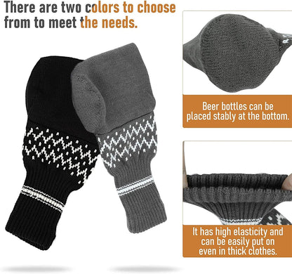 Beer Mitten Gloves - Knit Stitched Drink Mitt Holder for Beverage🧤