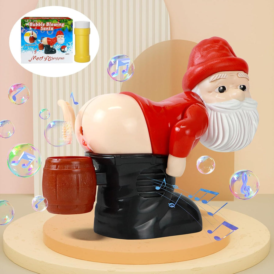 🎅🫧 Funny Santa Bubble Butt Machine – Automatic Bubble Blower for Indoor & Outdoor Holiday Fun 🎄