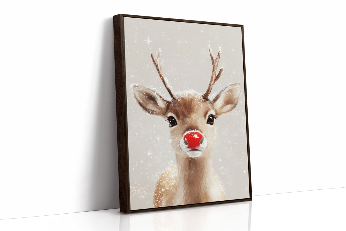🦌❄️ Adorable Snowy Reindeer Wall Art – Cozy Christmas Print for Festive Home Decor 🎄