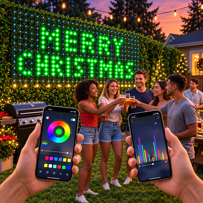 🎄✨ Smart Programmable RGB Pixel Net Lights – Animated Christmas Light Display 🌈