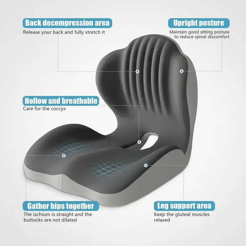 Ergonomic Memory Foam Seat Cushion with Lumbar & Back