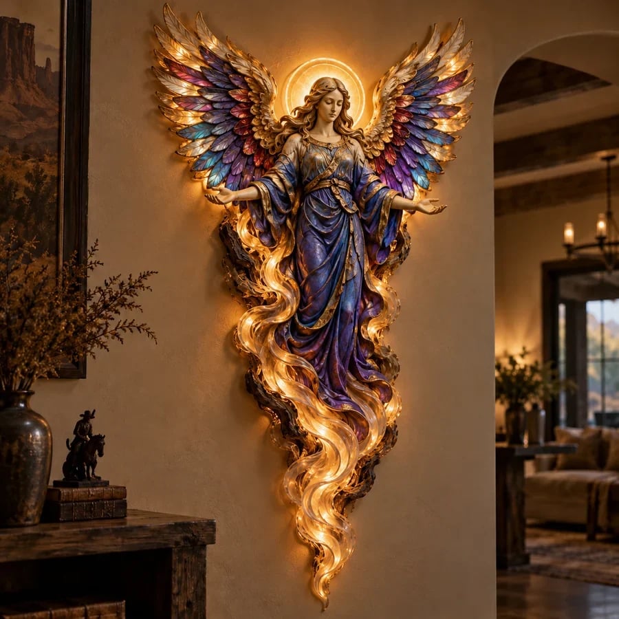 ✨✝️ Heavenly Radiance™ Lighted Angel Wall Sculpture