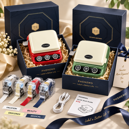 Phomemo P15 Vintage Ribbon & Label Printer – Bluetooth Thermal Transfer Personalization Printer
