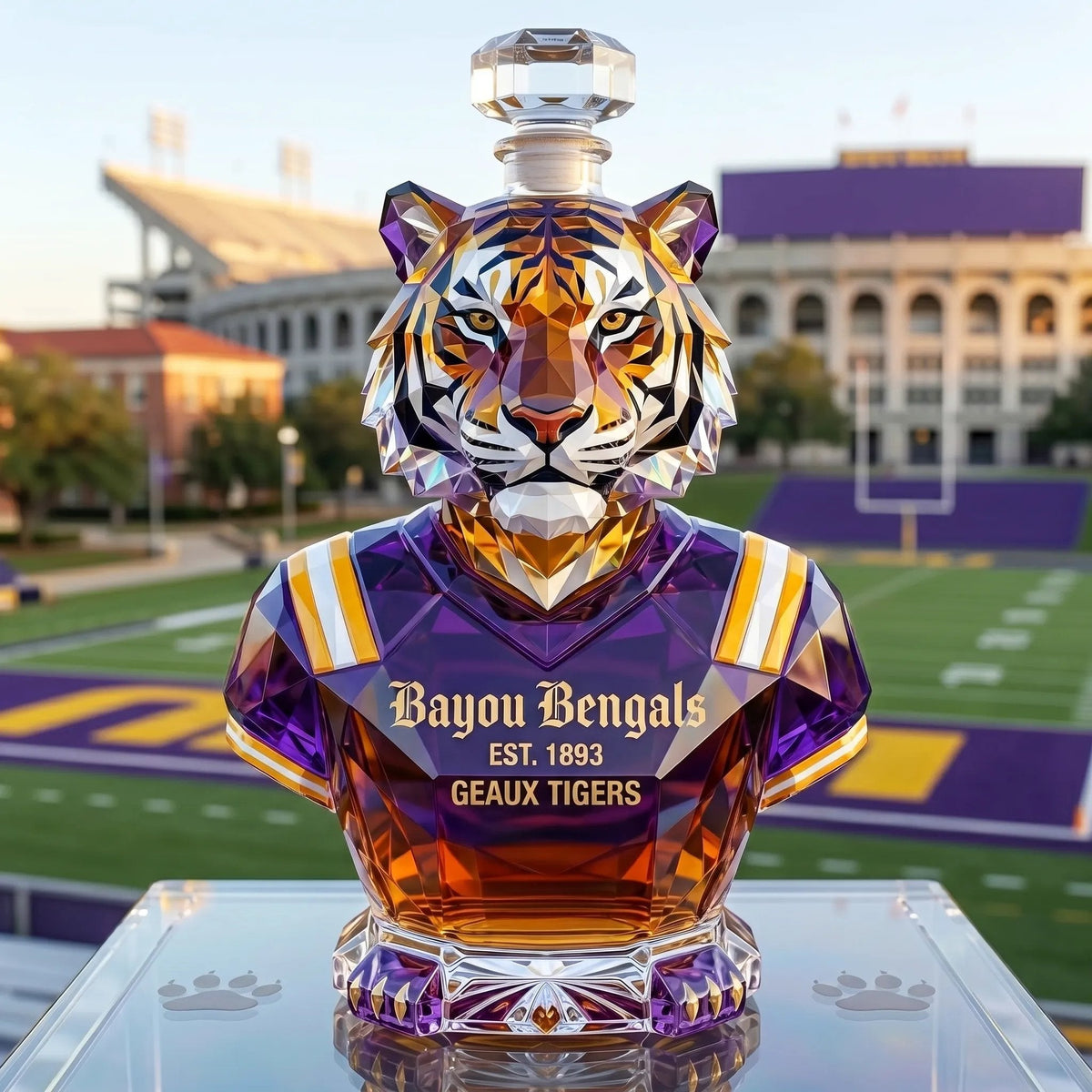 🐯 Bayou Bengals Commemorative Whisky Bottle – A Tribute to Purple & Gold Tradition 💜