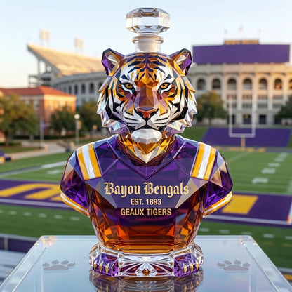 🐯 Bayou Bengals Commemorative Whisky Bottle – A Tribute to Purple & Gold Tradition 💜