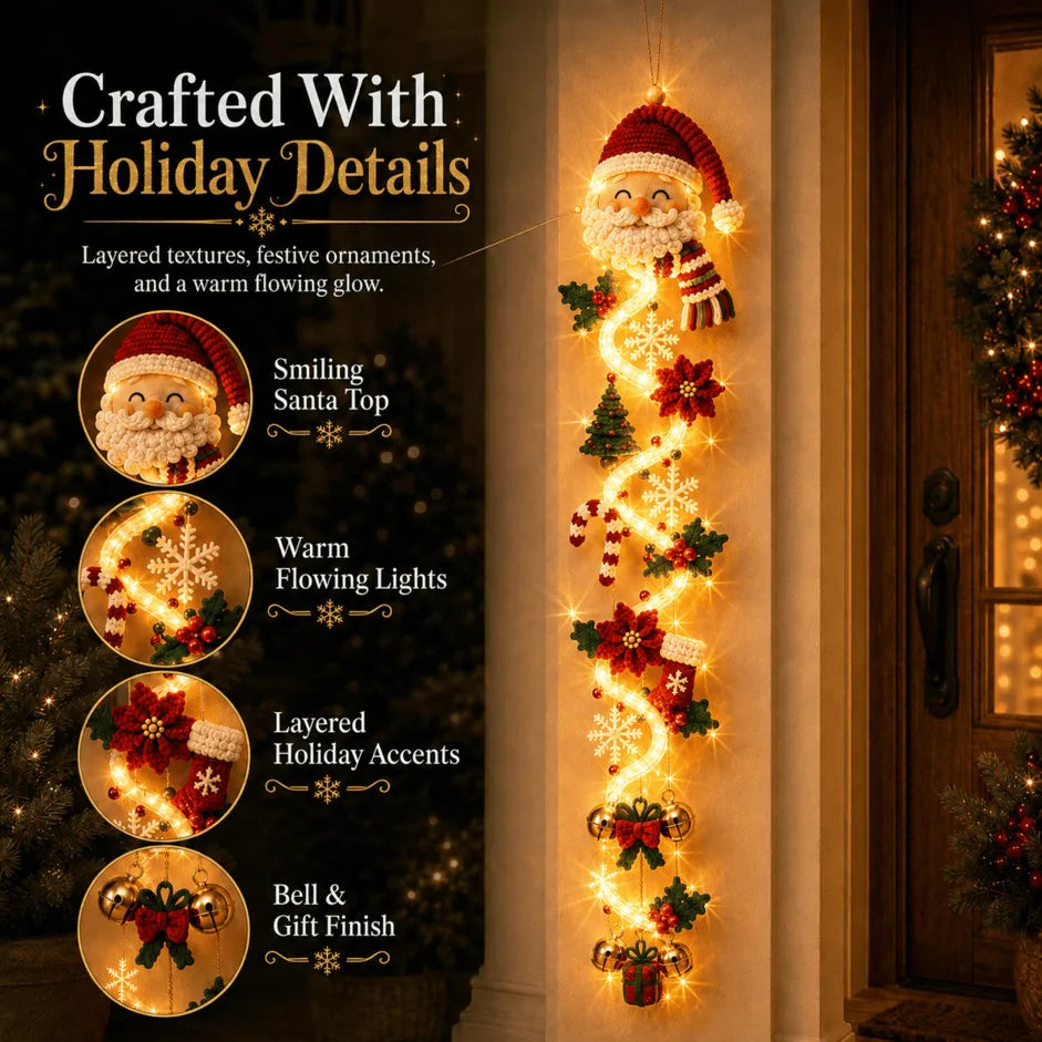 Lighted Christmas Door Hanger – 6 Festive Designs with Warm Glow & 3D Details