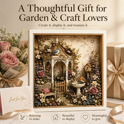 🌷DIY English Cottage Garden Shadow Box Kit  Flat acrylic version