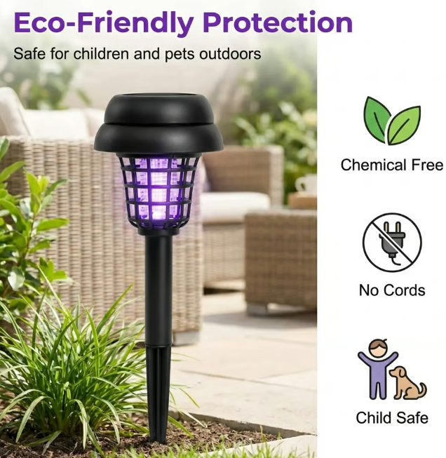🦟☀️ Solar Mosquito Zapper Garden Light – Decorative Outdoor Bug Control Lamp 🌙