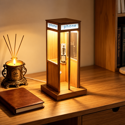 ☎️✨ Vintage Telephone Booth Night Lamp – Cozy Decorative Table Light for Home & Gifts