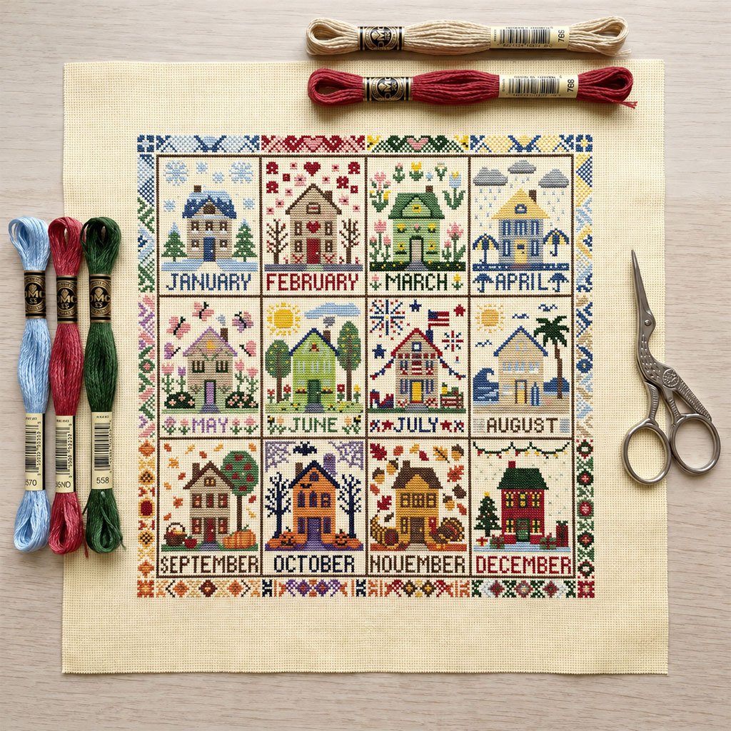 12-Month Cross Stitch Kit