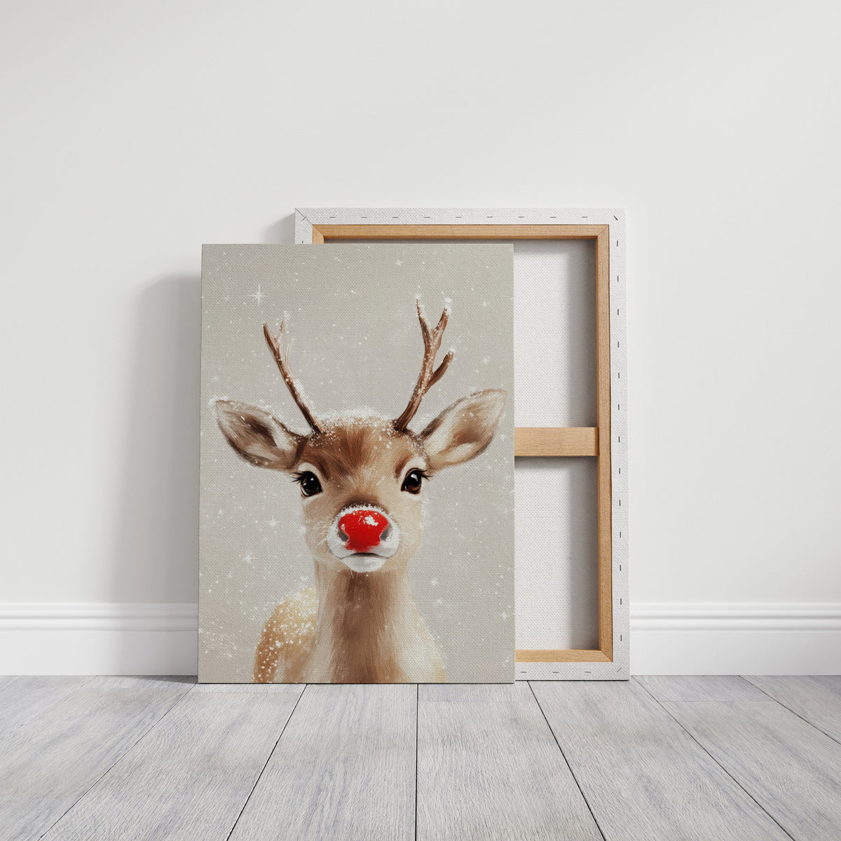 🦌❄️ Adorable Snowy Reindeer Wall Art – Cozy Christmas Print for Festive Home Decor 🎄