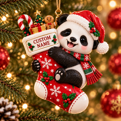 🎄 Personalized Animal Christmas Ornament – Custom Name Keepsake