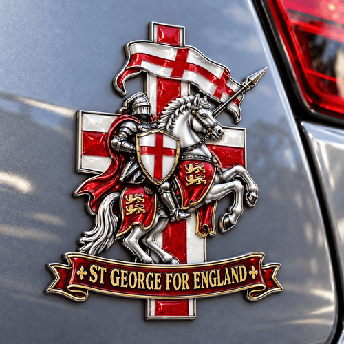 ⚔️🏇 St George for England 3D Metal Car Emblem – Carry the Legend, Show Your English Pride! 🛡️