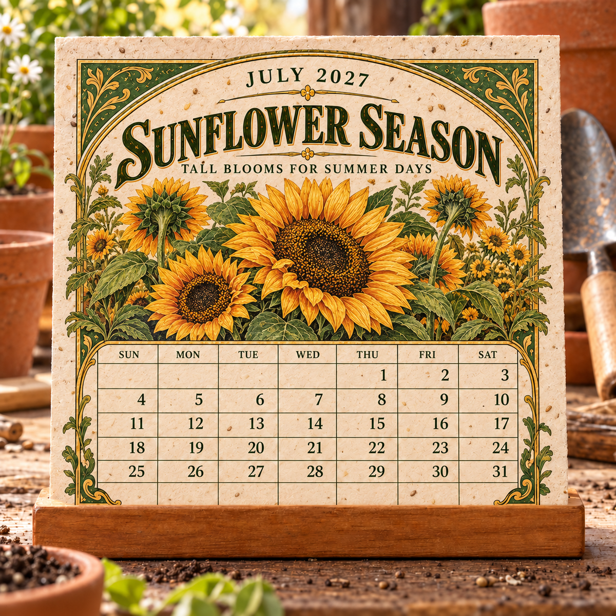 🌻 2027 The Heirloom Garden Plantable Seed Calendar