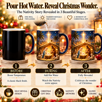 ✝️✨Nativity Scene Heat-Sensitive Mug | Christian Christmas Gift🎁