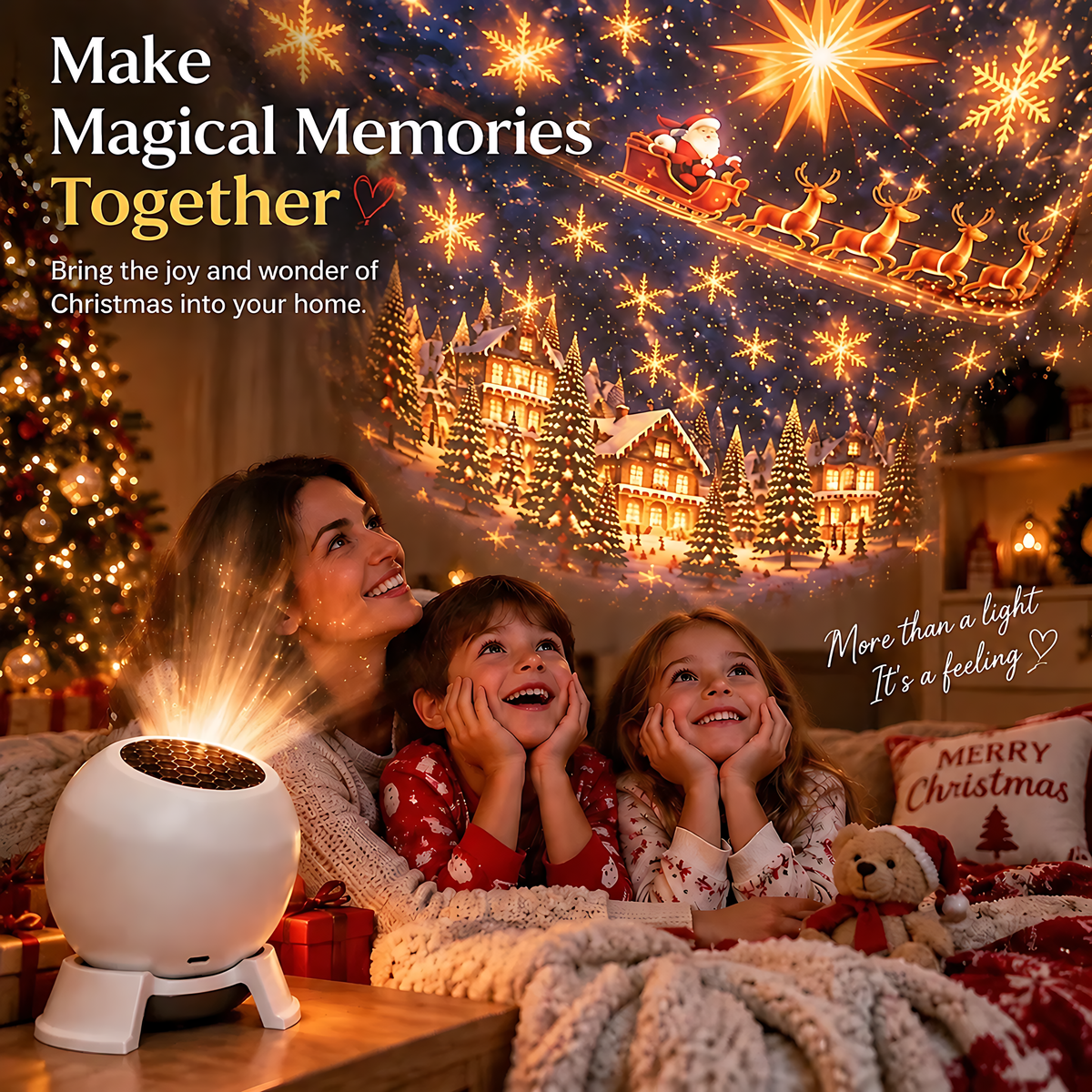 🎄 Magical Christmas Projection Night Light – Transform Any Room Into A Holiday Wonderland
