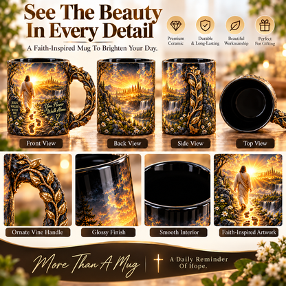 🔥Last Day 49% OFF🔥✝️ Jesus Walks With Me™ – Heat-Reveal Faith Mug | You Are Never Alone