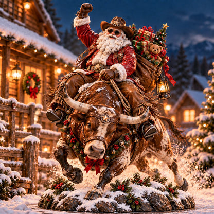 🤠🎄 Home for Christmas Cowboy Santa – Rustic Western Holiday Memory Keepsake 🐎