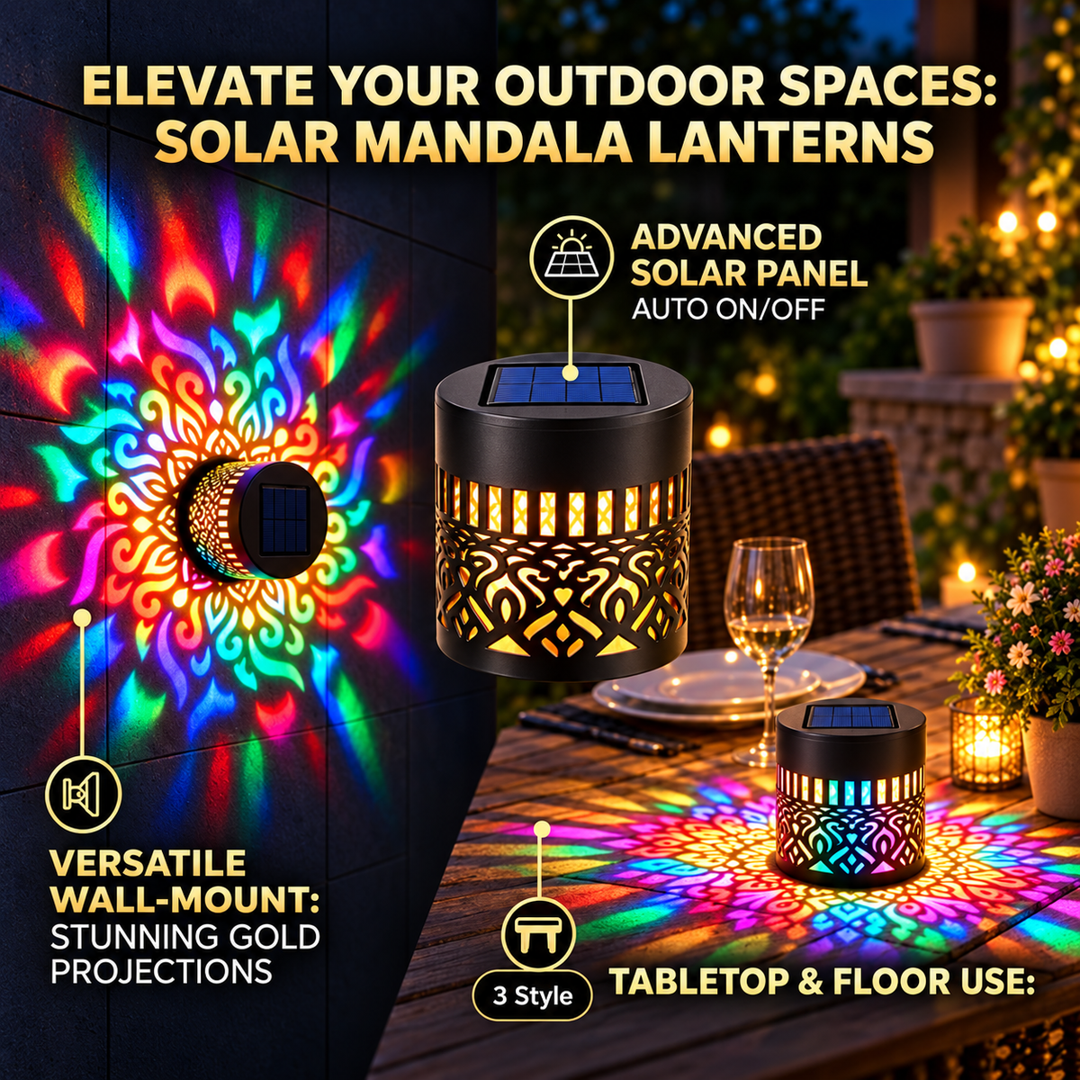 ☀️✨ Solar Mandala Fence Light – Decorative Outdoor Glow for Fences & Gardens
