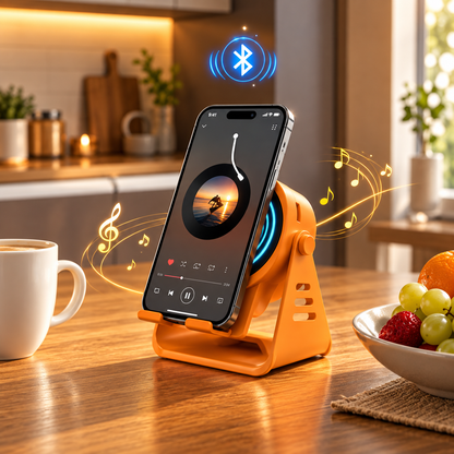 🔊 Magnetic Snap-On Induction Speaker Stand – Wireless Phone Audio Booster & Desktop Holder ✨