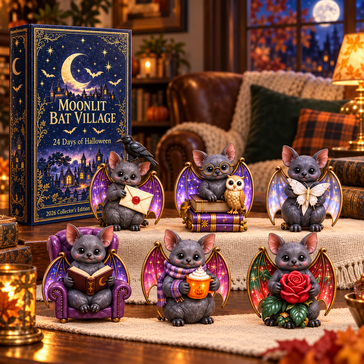 Halloween bat village advent calendar