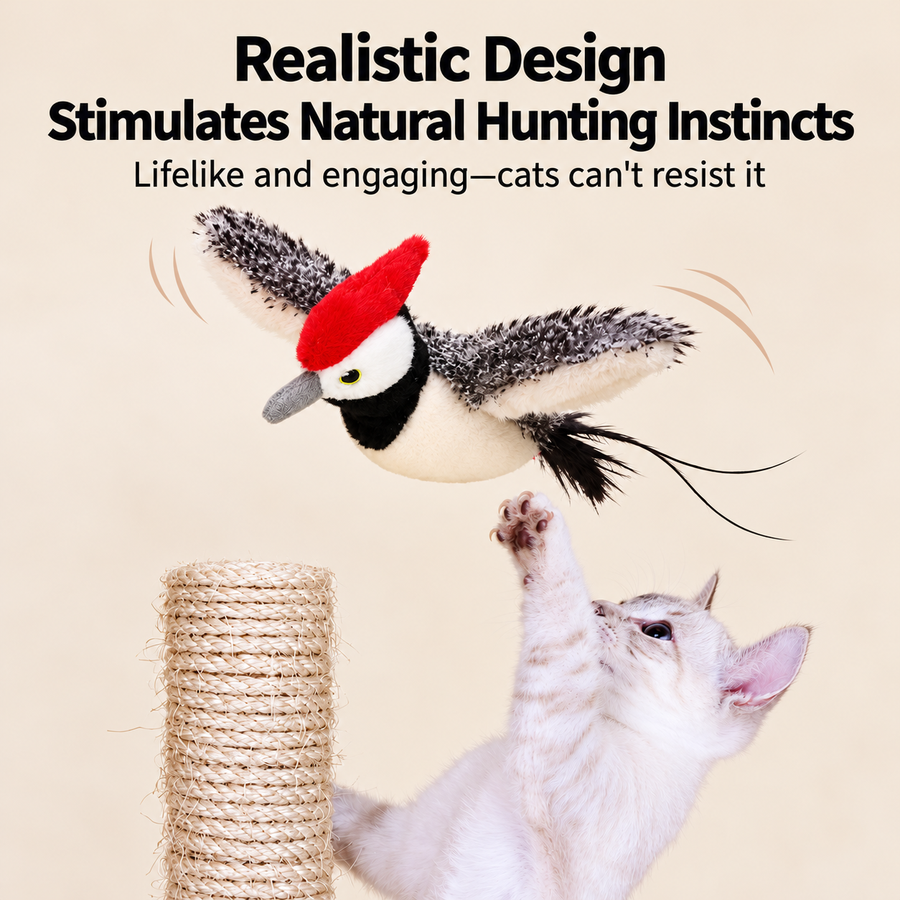 🐦Interactive Flapping Bird Cat Toy – Realistic Moving Bird for Indoor Cats❤️