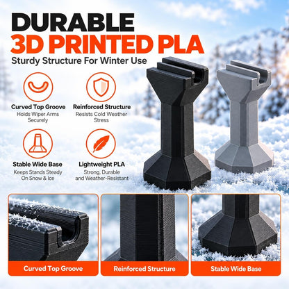 2 Pack Windshield Wiper Anti-Freeze Stands – 3D Printed PLA Wiper Protectors