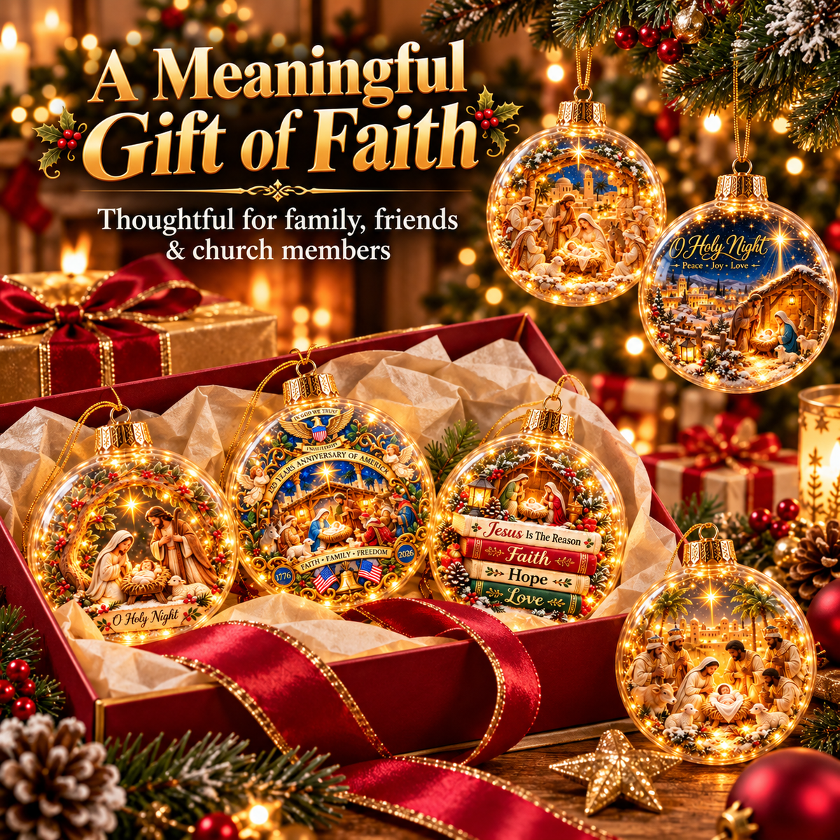 Christian nativity Christmas ornaments as a thoughtful holiday gift
