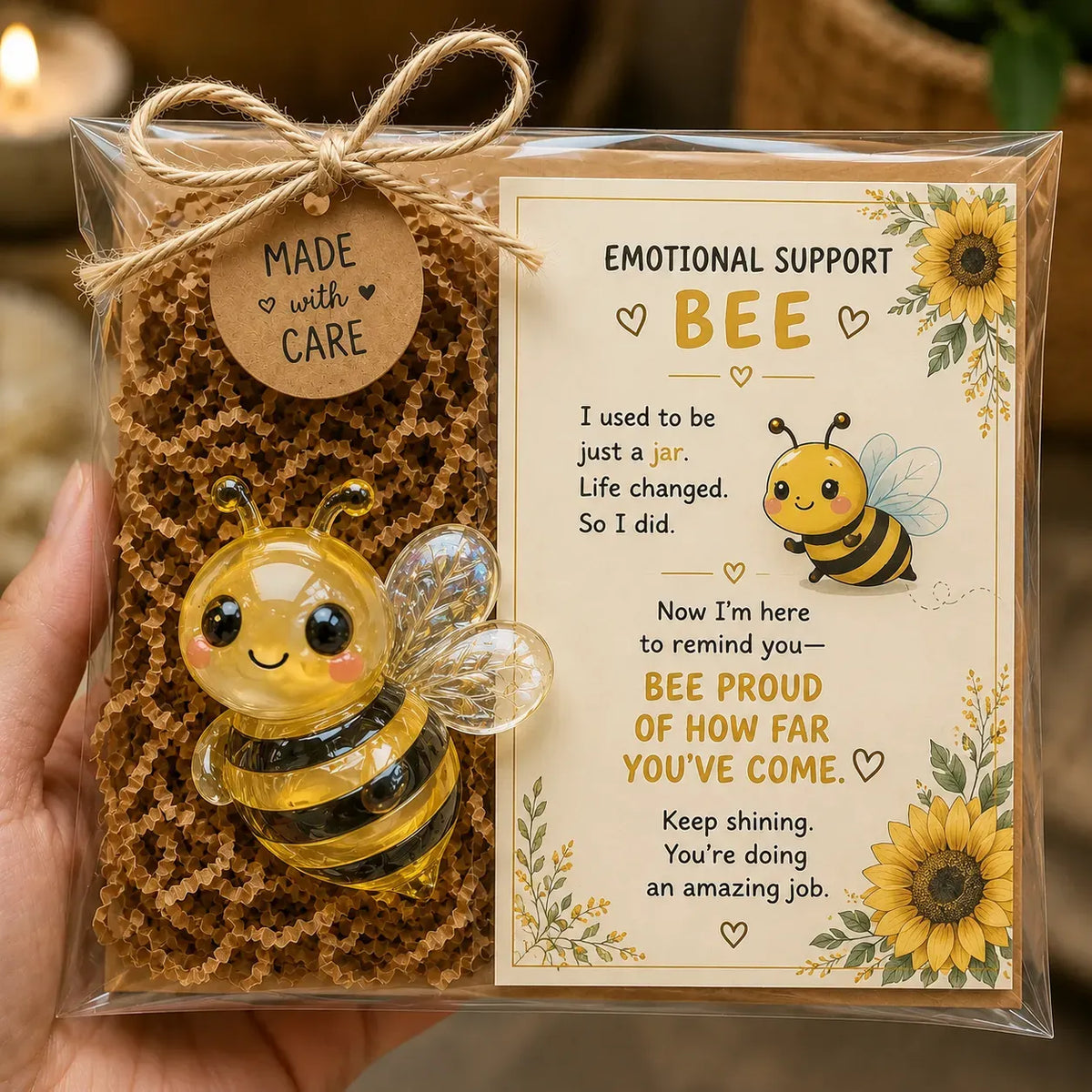 🌸🐝🦛 Emotional Support Glass Animal Gift Set – A Meaningful Little Reminder That You Matter 💕