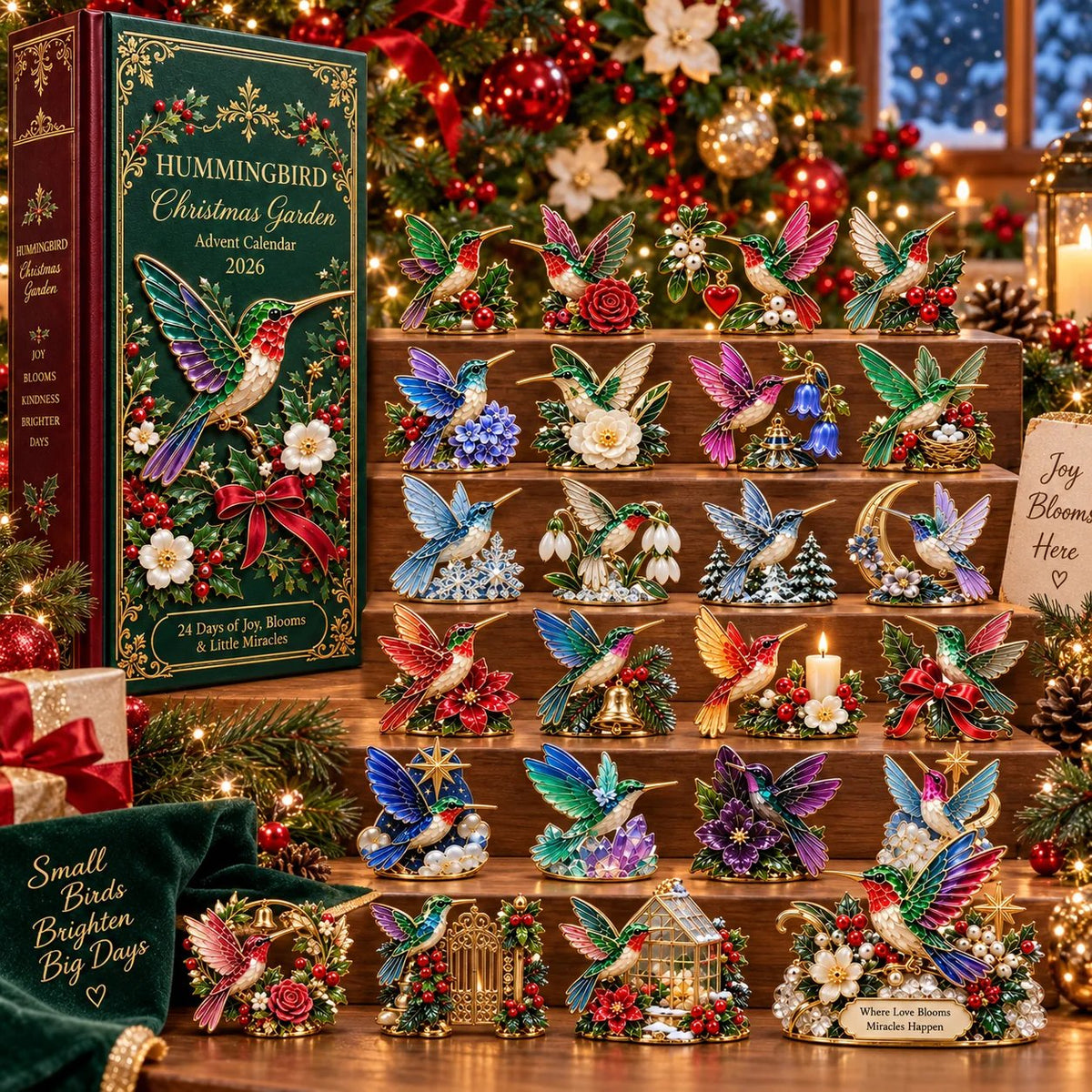 Advent Calendar 2026优化 🐦🎄 Hummingbird Christmas Garden Advent Calendar 2026 – 24 Days of Blooming Holiday Joy 🌸