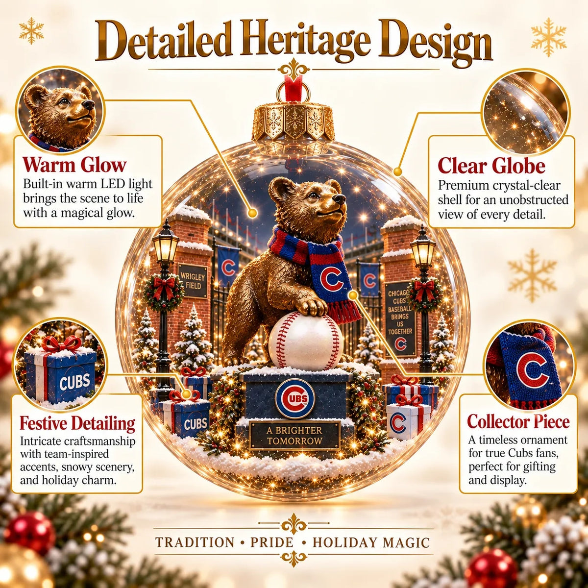 ⚾ Fly the W Light-Up Baseball Christmas Ornament | 8 Styles – 16