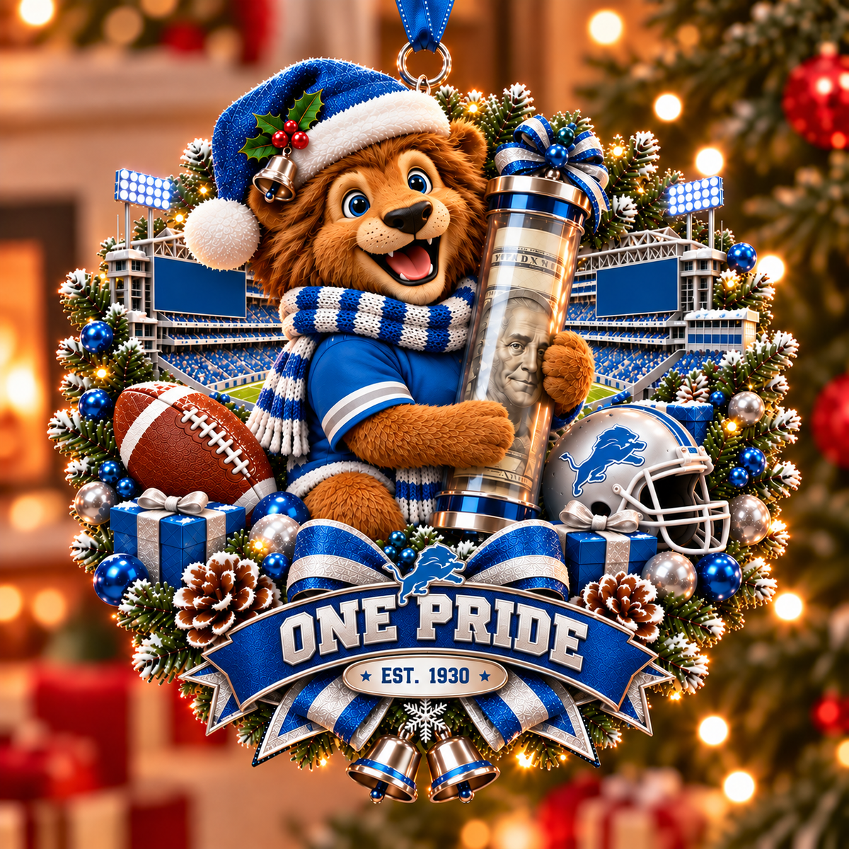 🏈🎄 Football Team Money Surprise Ornament