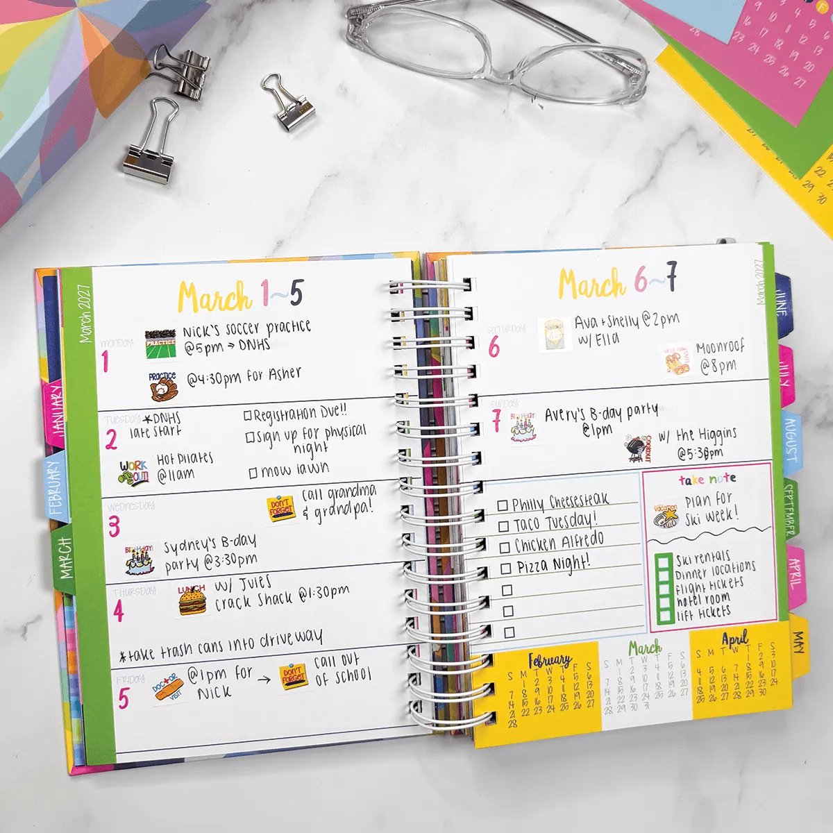 📅✨ 2027–2028 Life Planner – 24-Month Weekly & Monthly Organizer with Stickers & Bill Trackers
