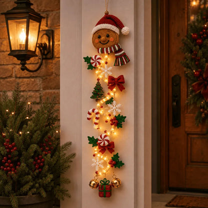 Lighted Christmas Door Hanger – 6 Festive Designs with Warm Glow & 3D Details