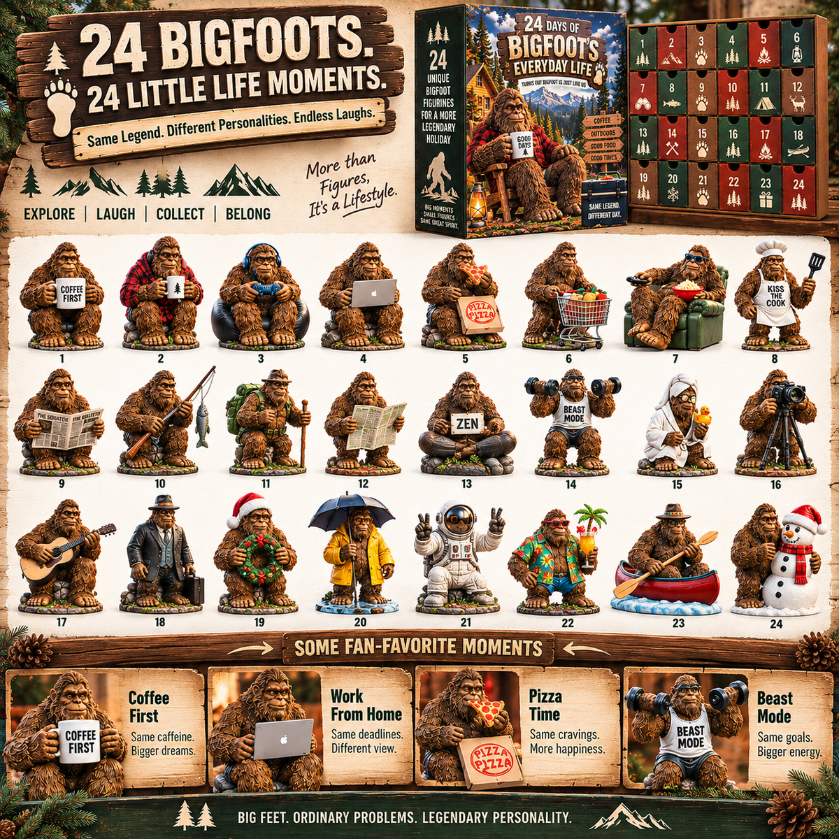 🔥🐾 24 Days of Bigfoot's Everyday Life – Just Like Us!