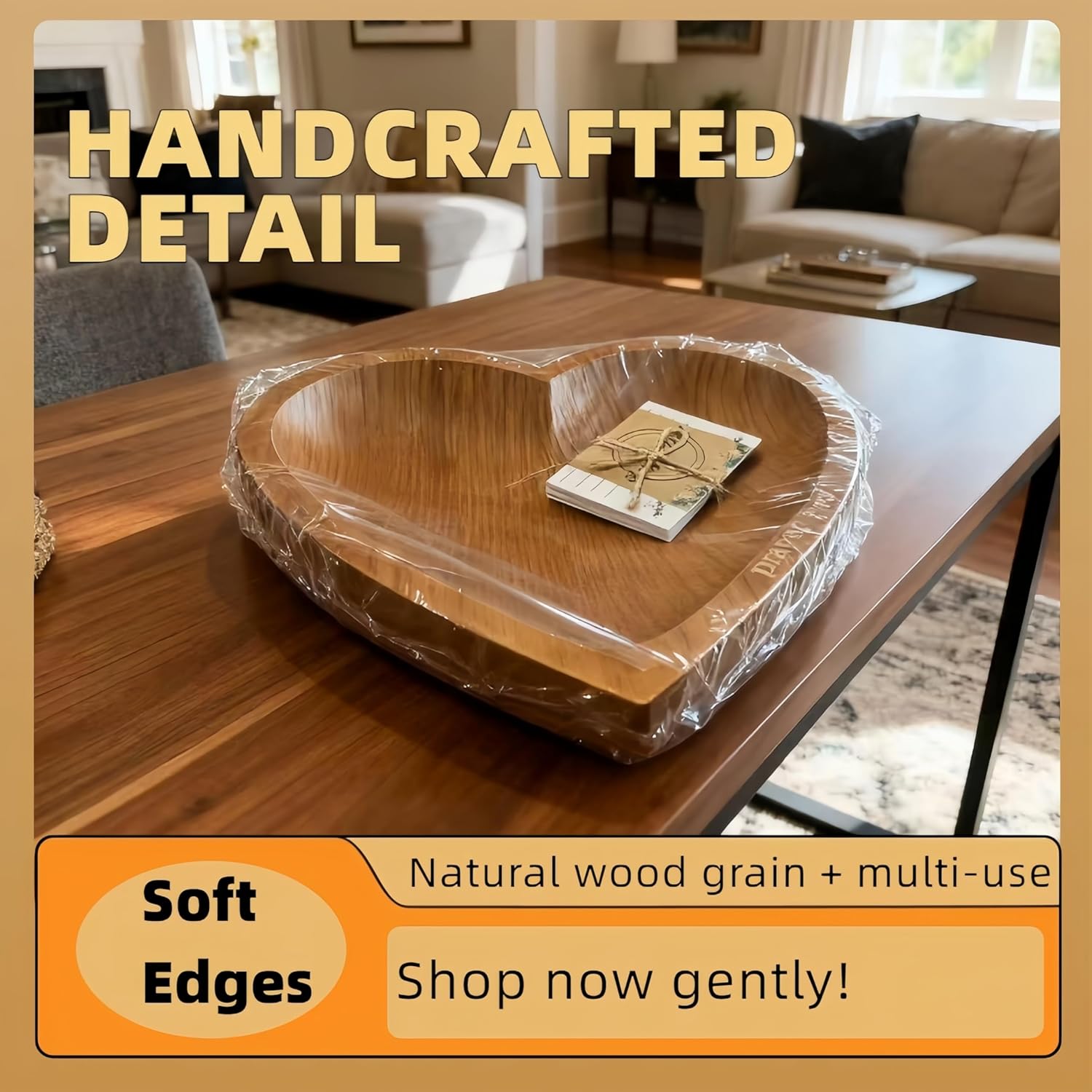 ✝️Inspirational❤️ Wooden Heart Shaped Prayer Bowl Set – Handcrafted Religious Gift