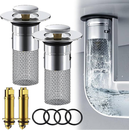 🚰 Universal Push-Button Sink Drain Stopper – Easy Press Seal for Bathroom & Kitchen Sinks ✨