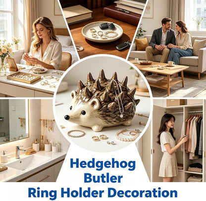 🦔 Cute Resin Hedgehog Ring & Trinket Holder – Adorable Jewelry Organizer & Charming Gift 💍🎁