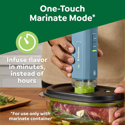 🥩🥗 Mini Handheld Vacuum Sealer – Cordless Food Storage System with Marinate Mode & Charging Dock 🔋