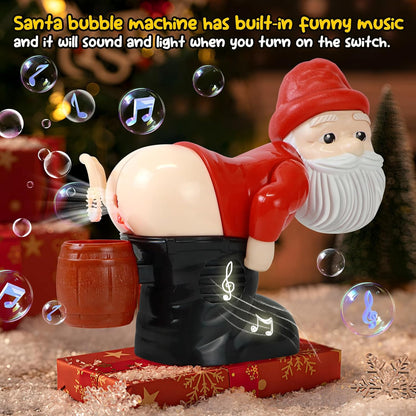 🎅🫧 Funny Santa Bubble Butt Machine – Automatic Bubble Blower for Indoor & Outdoor Holiday Fun 🎄