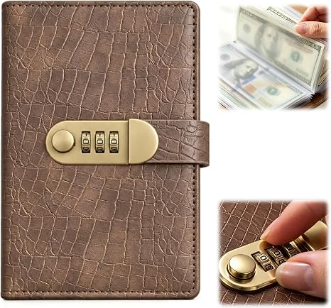 🎁🎅50% OFF!!!-Ready for Christmas!🎄PU Leather Binder Savings Notebook with 3-Digit Resettable Password Lock✉️💸Large Capacity Storage for Money & Important Items